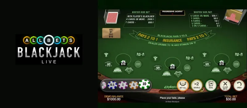 all bets blackjack live