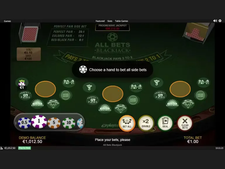 blackjack all bets casino